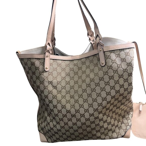 COPY - Gucci GG Canvas leather-Trimmed Tote-neutrals, handbag - Picture 5 of 11